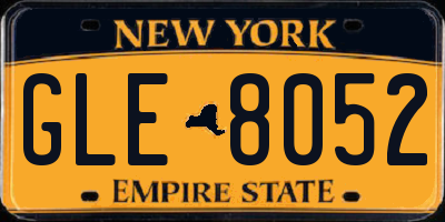 NY license plate GLE8052
