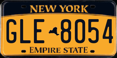 NY license plate GLE8054