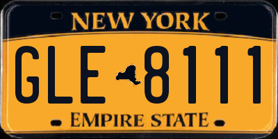 NY license plate GLE8111