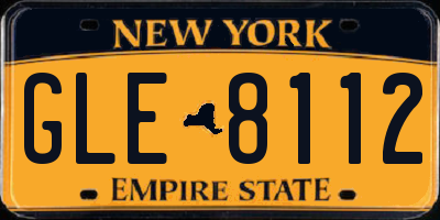 NY license plate GLE8112