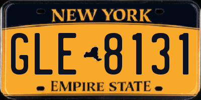 NY license plate GLE8131