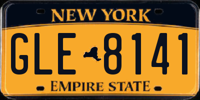 NY license plate GLE8141