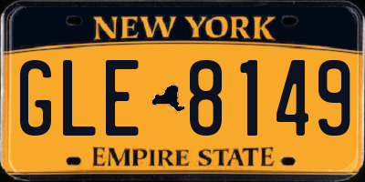 NY license plate GLE8149
