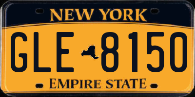 NY license plate GLE8150