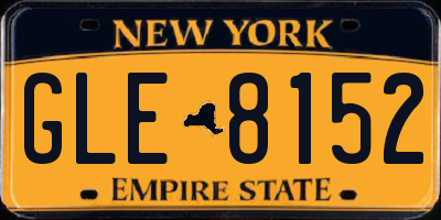 NY license plate GLE8152