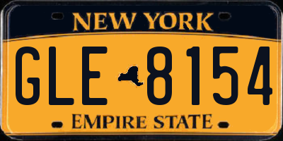 NY license plate GLE8154