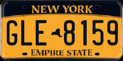 NY license plate GLE8159