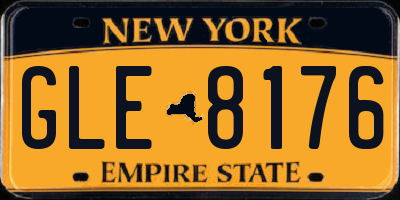 NY license plate GLE8176