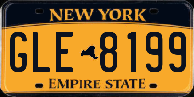 NY license plate GLE8199