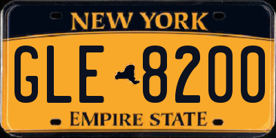NY license plate GLE8200