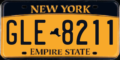 NY license plate GLE8211