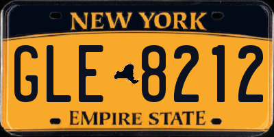 NY license plate GLE8212