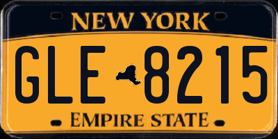 NY license plate GLE8215