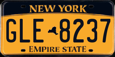 NY license plate GLE8237