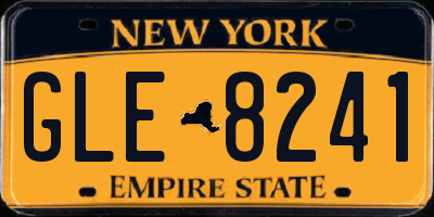 NY license plate GLE8241