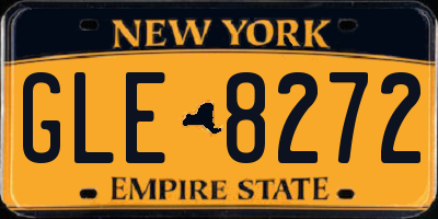 NY license plate GLE8272