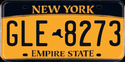 NY license plate GLE8273