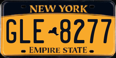 NY license plate GLE8277