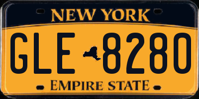 NY license plate GLE8280