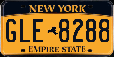 NY license plate GLE8288