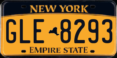 NY license plate GLE8293