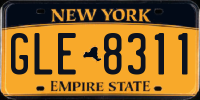 NY license plate GLE8311