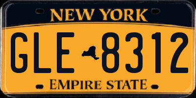 NY license plate GLE8312