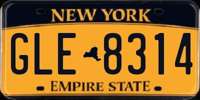 NY license plate GLE8314