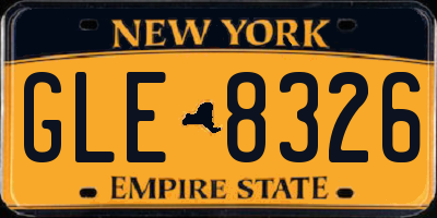NY license plate GLE8326