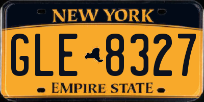 NY license plate GLE8327