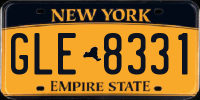 NY license plate GLE8331