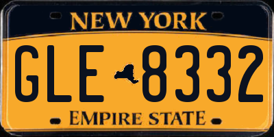 NY license plate GLE8332