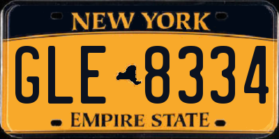 NY license plate GLE8334