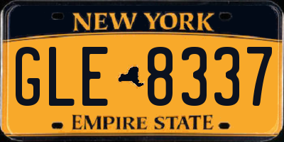 NY license plate GLE8337