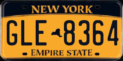 NY license plate GLE8364