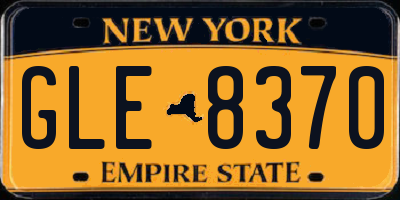 NY license plate GLE8370
