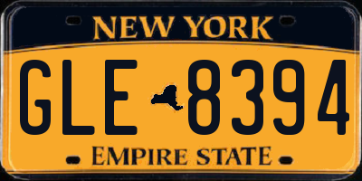 NY license plate GLE8394