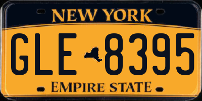 NY license plate GLE8395