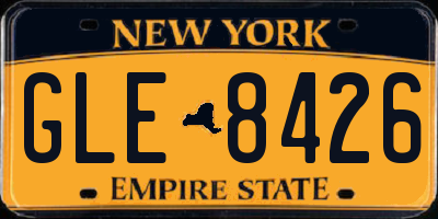 NY license plate GLE8426