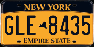 NY license plate GLE8435