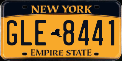 NY license plate GLE8441