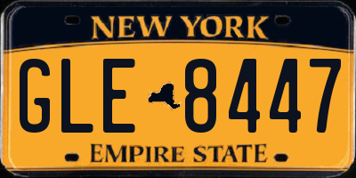 NY license plate GLE8447