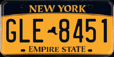 NY license plate GLE8451