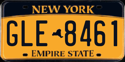 NY license plate GLE8461