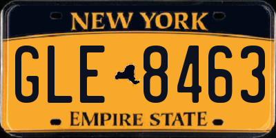 NY license plate GLE8463