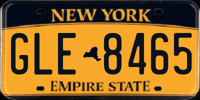 NY license plate GLE8465