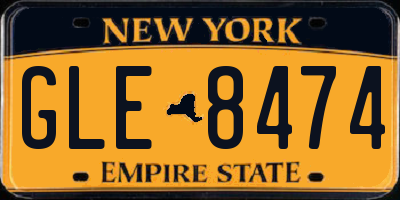 NY license plate GLE8474