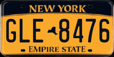 NY license plate GLE8476