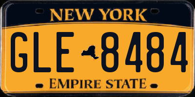NY license plate GLE8484