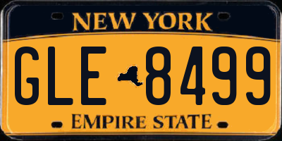 NY license plate GLE8499